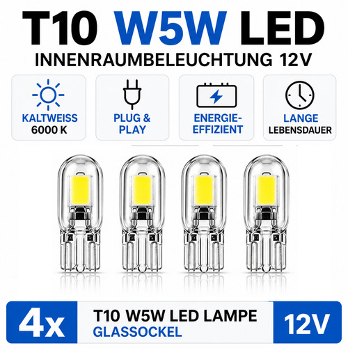 Led lampe birne t10 w5w - 4x,